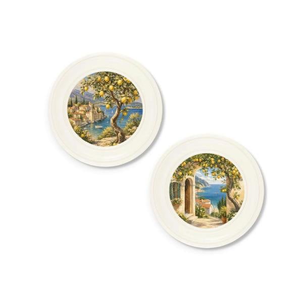 Exceptional Art Lemon Tree Views - Oxford Strong White Round Frame