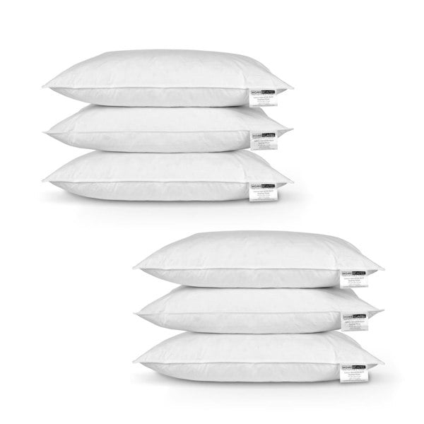 HOMESCAPES Duck Feather Pillow x 6