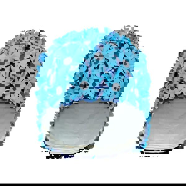 Cute blue flower-shaped plush dog toy in Fashy flower swim cap