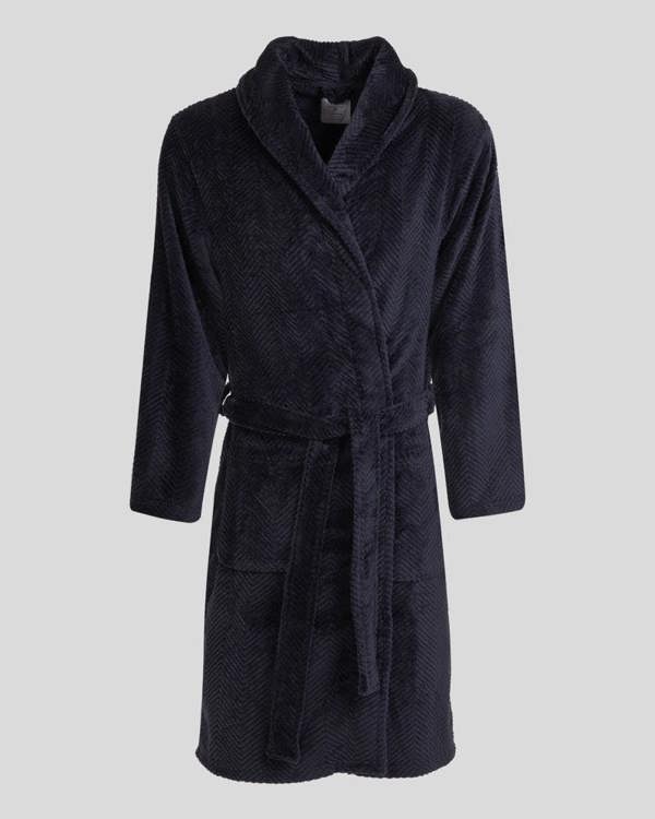 Steel & Jelly Kensal - Herringbone Texture Supersoft Fleece Dressing Gown