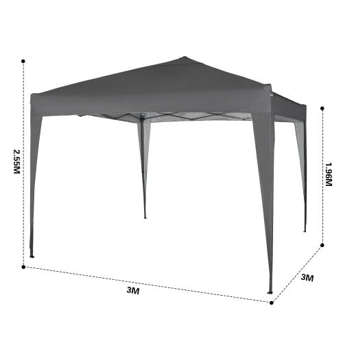 3x3m Pop up Gazebo Outdoor Patio Canopy Tent Grey 7