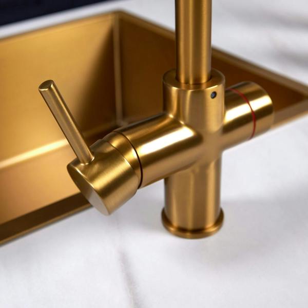 Impromta 3 in 1 Biometric Swan Neck Boiling Water Tap | Brushed Gold Finish