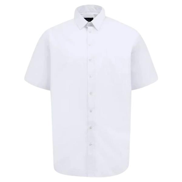 Duke Mens D555 Lucas Short-Sleeved Shirt - White - 