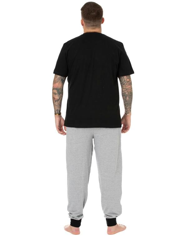 Marvel Mens Black Short Sleeve Long Leg Pyjama Set
