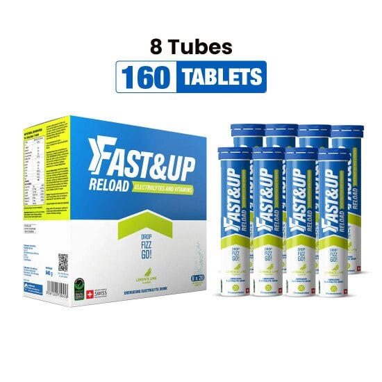 Reload - Electrolyte Tablets for Instant Hydration & Energy - Lime & Lemon Flavour, Pack of 8