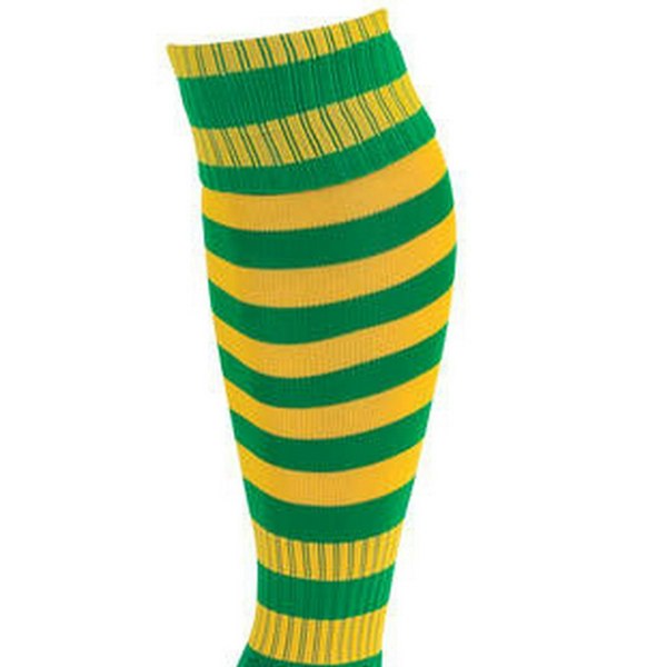 Precision Unisex Adult Pro Hooped Football Socks - Green/Gold