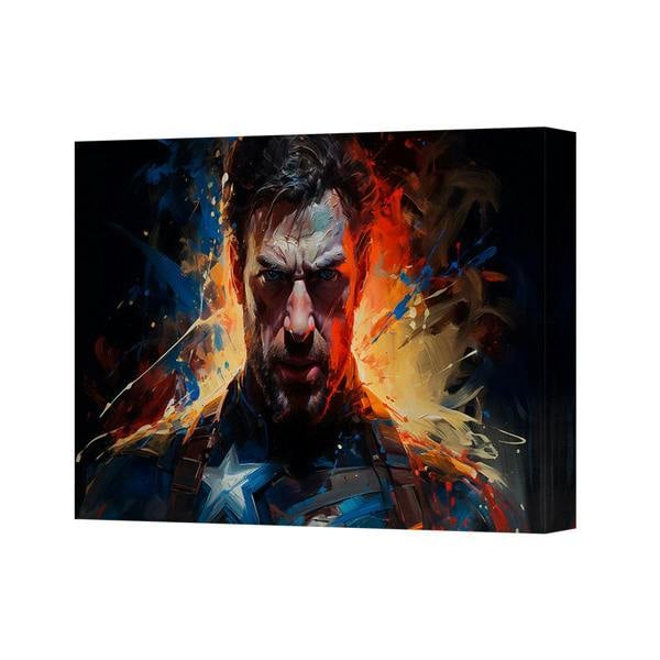 Benjamin Tate Design Canvas 5000 Captain America Portrait Wall Art Print On Canvas