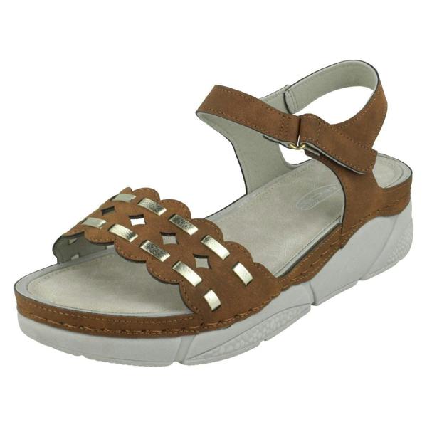 Spot On Ladies Spot On Mid Wedge Sandals F10944