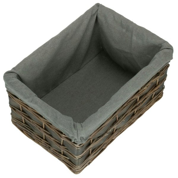 Grey Scandi Storage Basket with Grey Lining