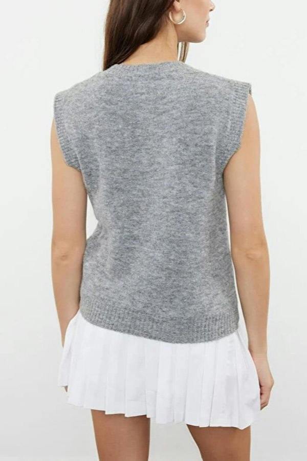 WOVCOR Woolen Fitted Knit Sweater