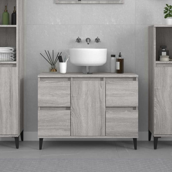 Berkfield Sink Cabinet Grey Sonoma 80x33x60 cm Engineered Wood