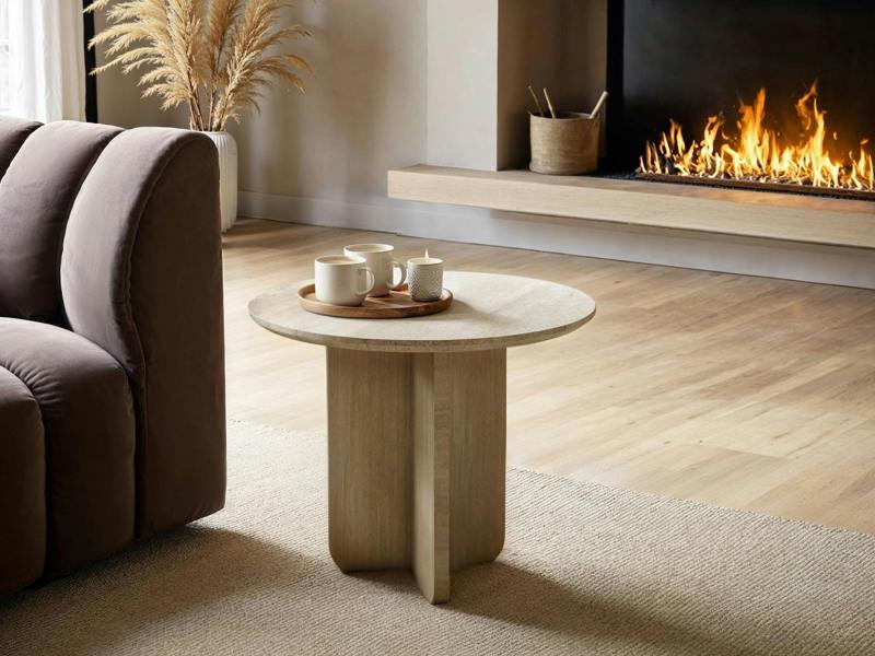 Aven Sintered Stone Effect Side Table