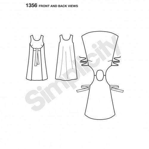 Simplicity Sewing Pattern 1356, Dresses, Vintage Style for Women, H5 (6-8-10-12-14) - Beginner, Easy