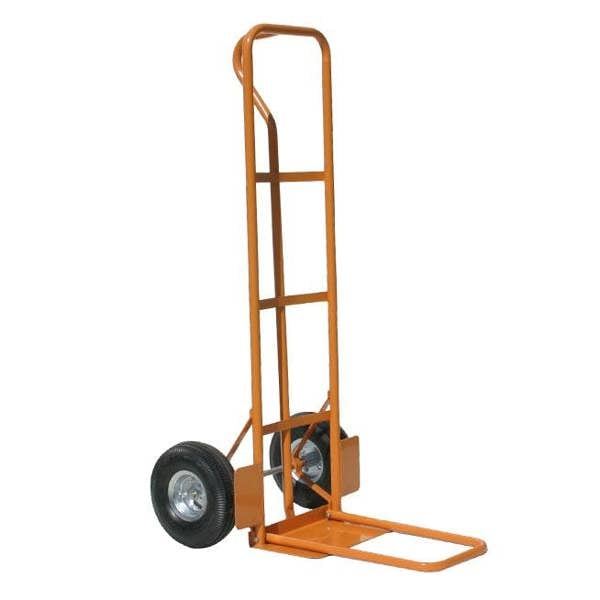 Bristol Tool Company 1894 Folding Toe High Back P Handle Truck, Pneumatic Wheels, Tubular Steel Yellow Frame,Fixed & Folding Toe Plate- 200kg Capacity