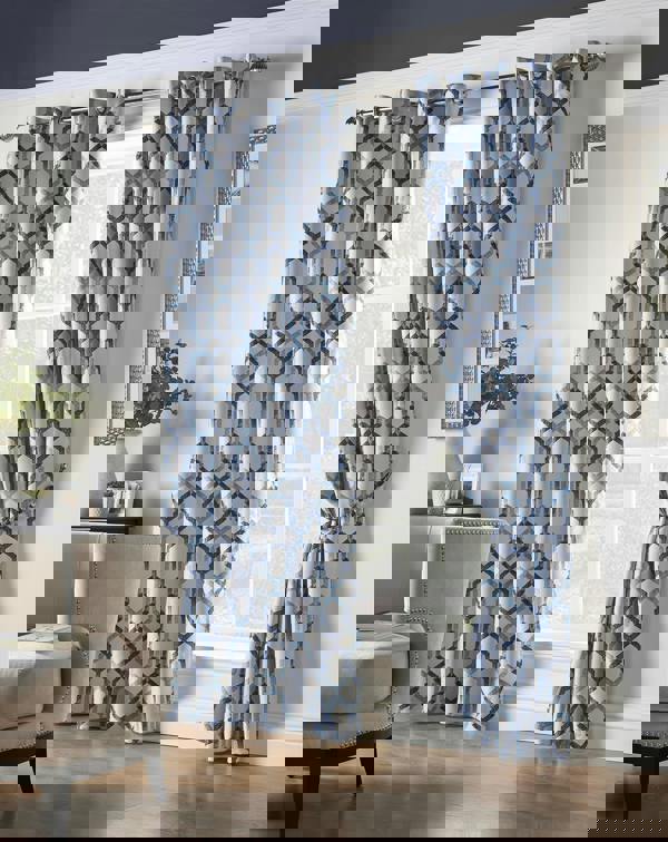 Luxury Living Geo Blackout Ring Top Curtains