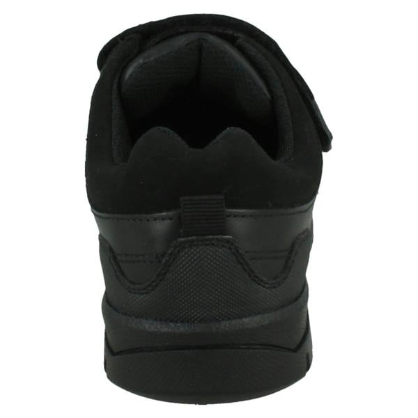 Spot On Boys Double Strap Black Leather School Shoes N1153