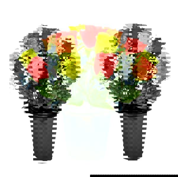 Memorials Direct Premium Artificial Grave Flowers – 25cm Orange Rosebud With Gypsophila | Memorial Vase Pot