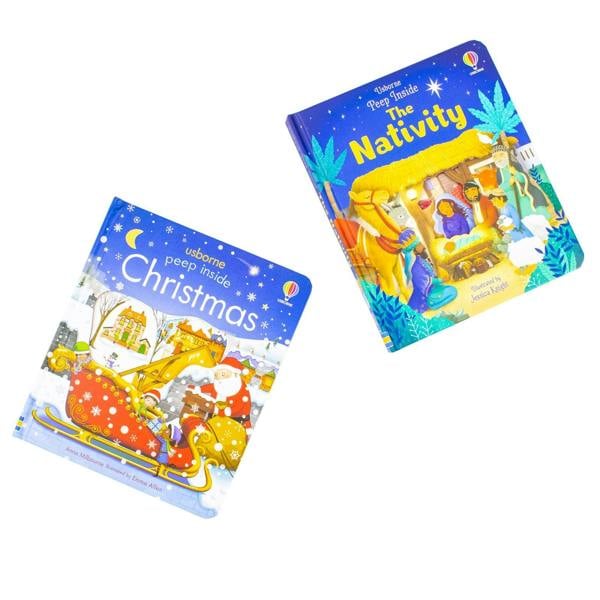 Peep Inside Christmas and Peep Inside Nativity 2 Books Collection Set by Katie Daynes, Anna Milbourne