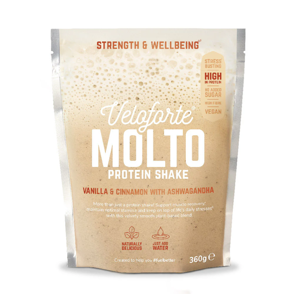 Veloforte Molto Recovery Shake Complete Protein Ashwagandha Vanilla and Cinnamon 360g