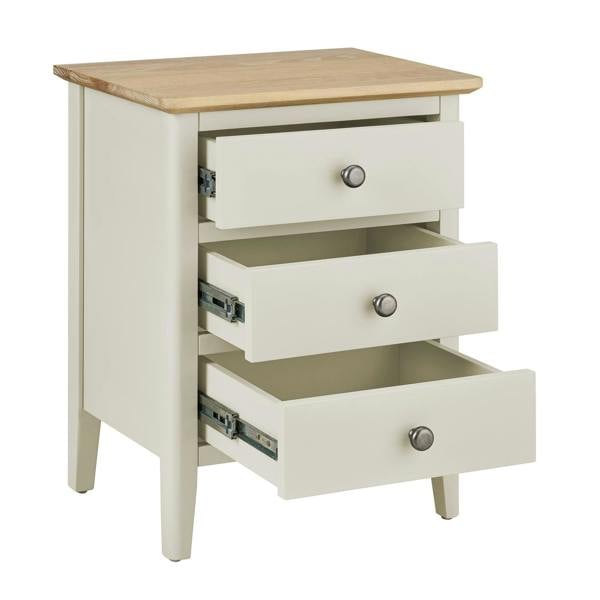 Statement Furniture Pembroke Bedside Table with 3 Drawers and Oak Top