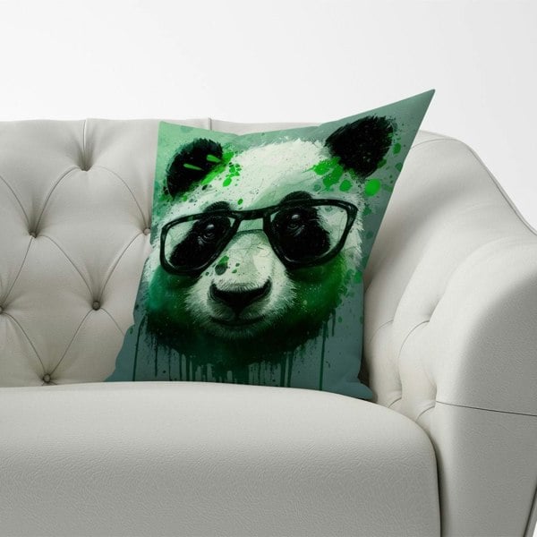 Warren Reed Panda With Glasses, Green Splashart Cushions