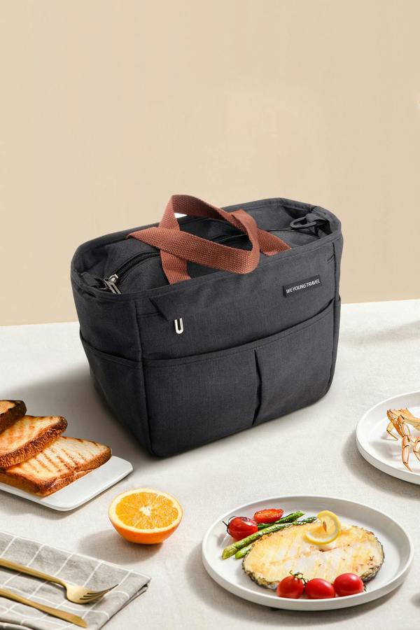 Living and Home 6.5L Multi-Grid Portable Insulated Lunch Tote Bag with Adjustable Shoulder Strap