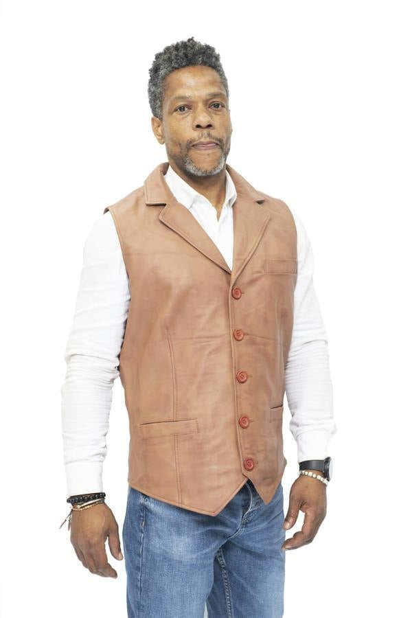 Infinity Leather Mens Smart Classic Leather Waistcoat-Bristol