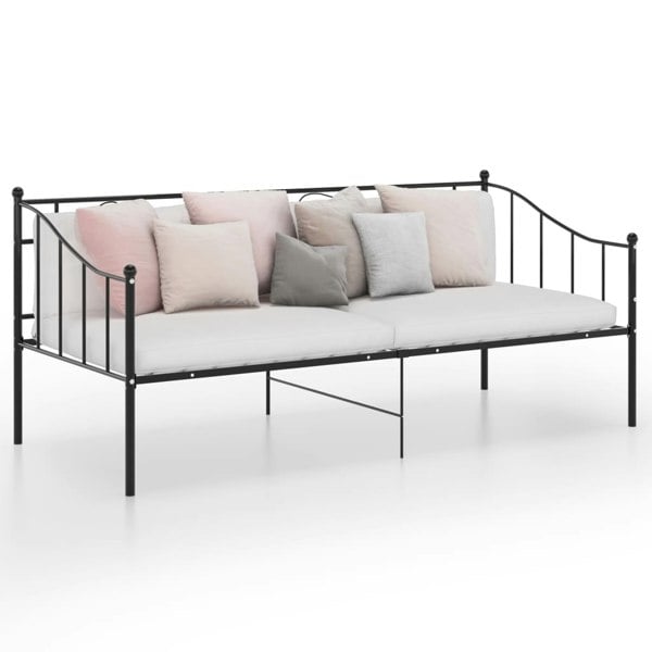 Berkfield Sofa Bed Frame Black Metal 90x200 cm