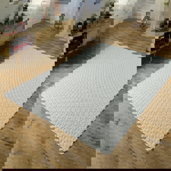 My Mat Sculptured Washable Honeycomb Ivory