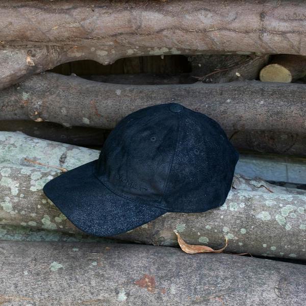 Wombat Leather Wombat Hiker Distressed Leather Baseball Hat – Black