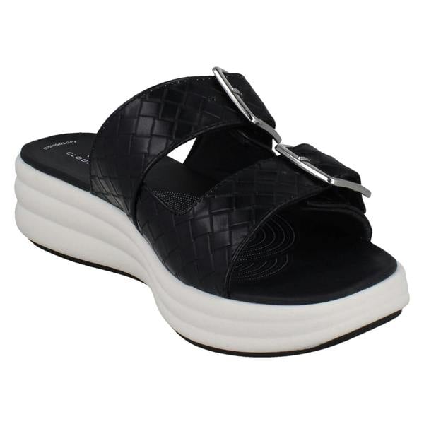 Clarks Ladies Clarks Cloudsteppers Woven Mule Sandals Drift Buckle