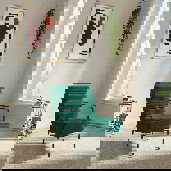 Dorel Home Bookham Accent Chair in Velvet Green