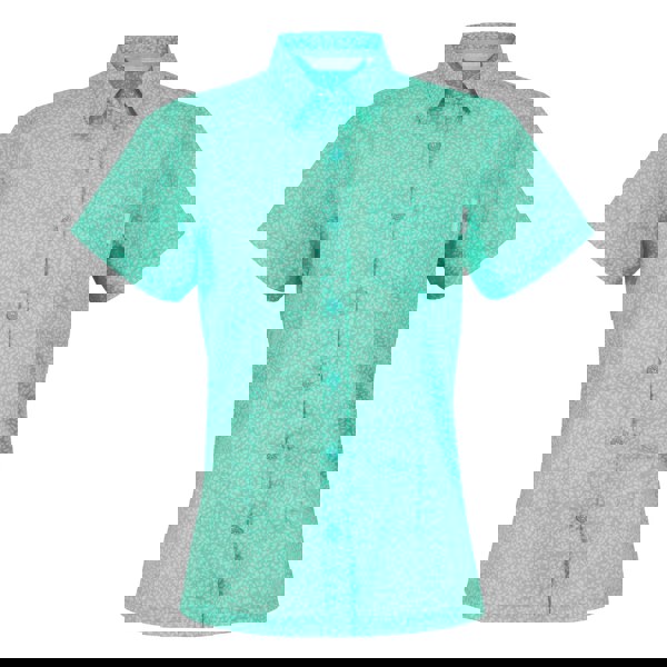 Regatta Womens/Ladies Mindano VIII Leaf Print Short-Sleeved Shirt - Aruba Blue