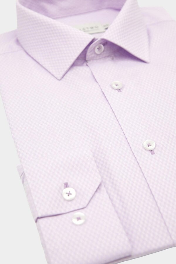 Lilac Textured Cotton Long Sleeve Shirt