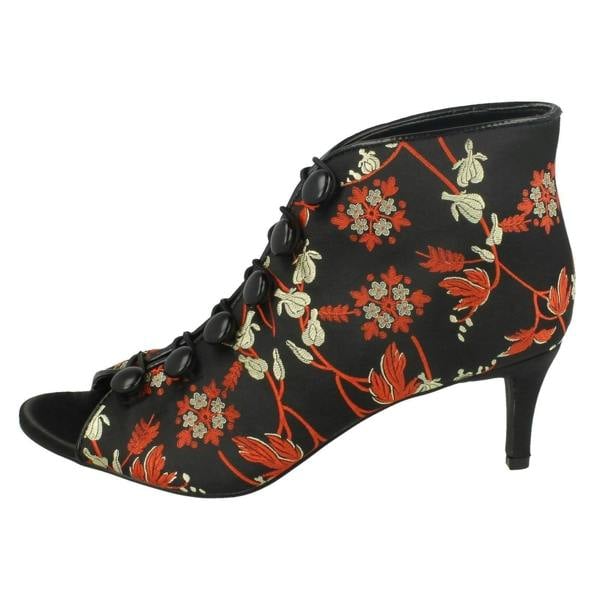 Anne Michelle Ladies Anne Michelle Mid Heel Button & Hook Boot Sandals