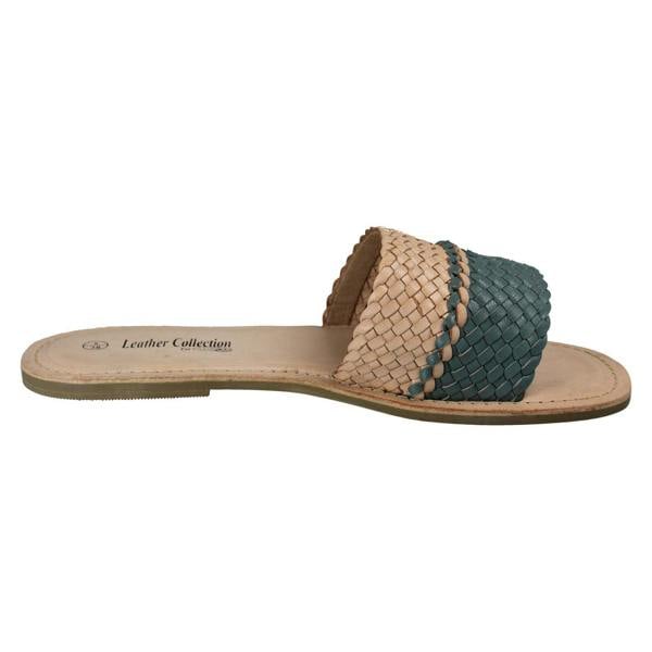 Leather Collection Ladies Leather Collection Casual Open Toe Summer Mule