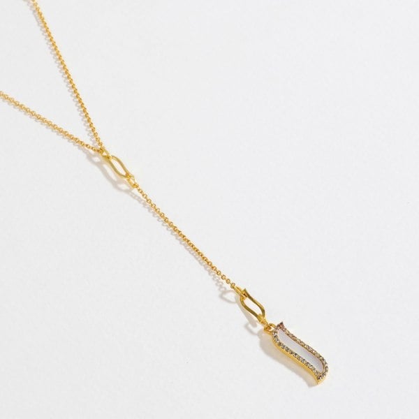 Wave Symphony Lariat Necklace - Mother of Pearl - Lila Rasa