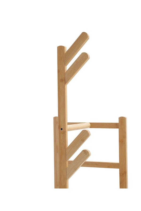 Living and Home Bamboo Clothes Rack Coat Stand Standing Tree for Entryway Bedroom Office Classic Style