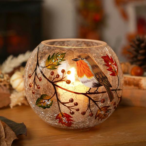 Country Living Autumn Robin Votive Holder