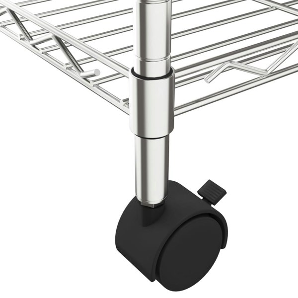 Berkfield 3-Tier Storage Rack with Wheels 60x35x81 cm Chrome 150 kg