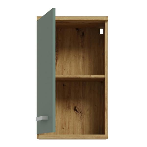 Furniture To Go Veris Small Hanging Cupboard with 1 Door in Artisan Oak and Sage Green