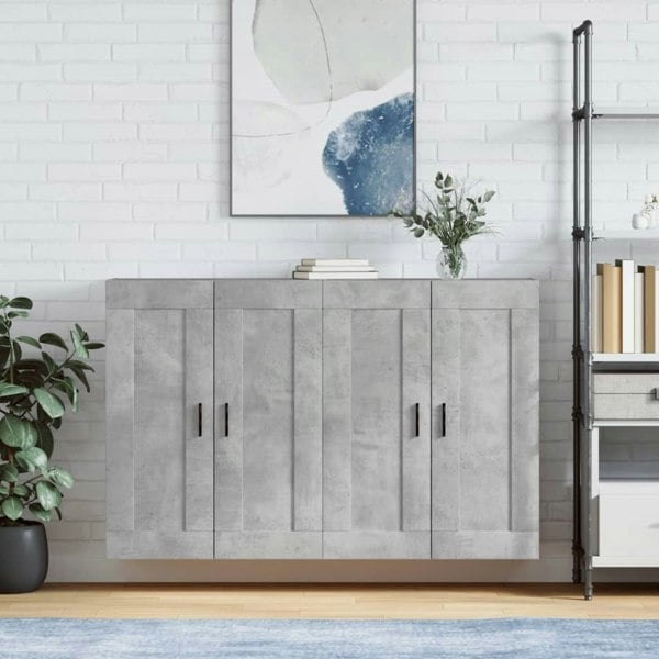 Berkfield Wall Mounted Cabinets 2 pcs Concrete Grey Engineered Wood