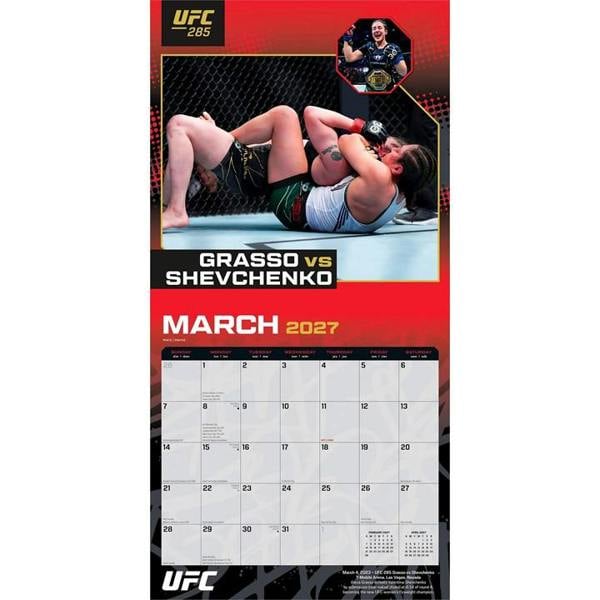 UFC Championship Bouts Calendar 2027, Wall Calendars, Month To View, Sports, Gift
