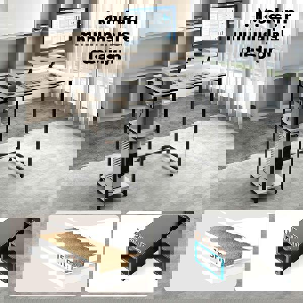 Levede Computer Desk Home Office Table with Storage Shelves Monitor Stand White