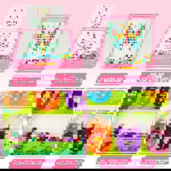 deAO Toys Drawing & Maze Board – Double-Sided Doodle Board with 1 Pen and Pattern Cards, Travel Montessori Toy for 3-Year-Old Toddlers