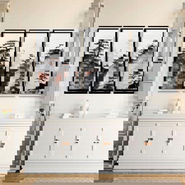 Living Room Wall Decoration | Set of 3 Asian Inspired Wall art Prints