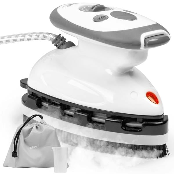 Duronic SI2 WE Mini Travel Steam Iron 375W White 50ml Variable Temperature for Holidays Quilting & Crafts
