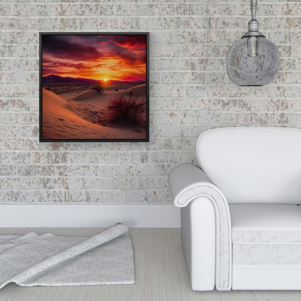 Warren Reed Sunset In The Desert Framed Canvas