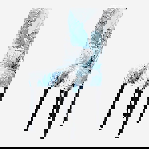 Anyseat Chair Cover Sky Blue Leaf Design with Anti-Dirt and Elastic Material for Dining Room Kitchen Wedding Hotel Banquet Restaurant