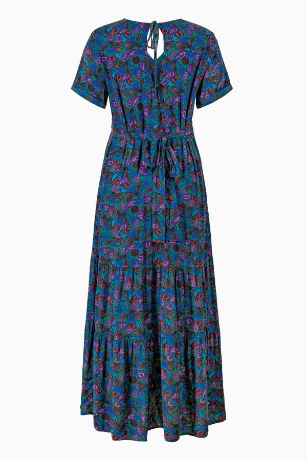 ENORSIA Paisley Tiered Maxi Dress